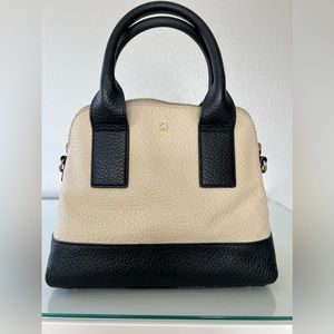 Kate spade leather black cream handbag purse two-toned